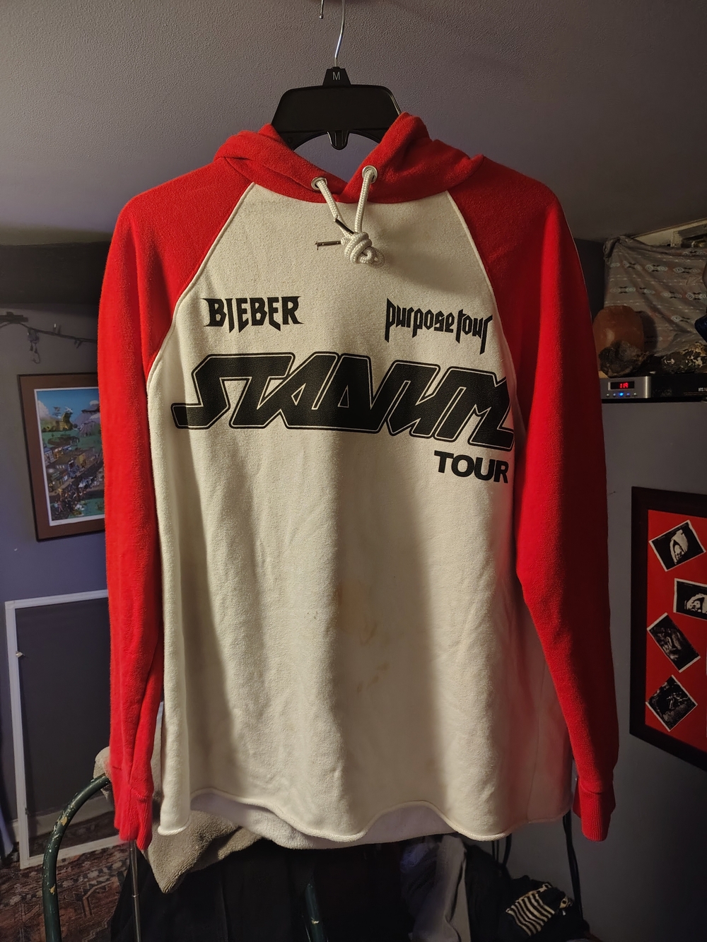H&M Red and Cream 'Stadium Tour' Graphic Hoodie Sweater